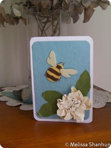 Card with bee and flower