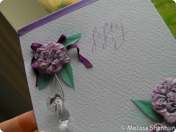 Close up of 50th birthday card with flower