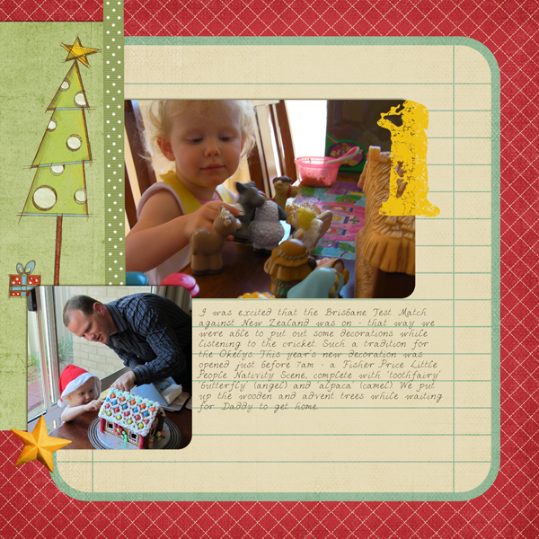 December Daily 1 scrapbook page