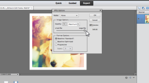 Instagram Effects  in Photoshop Elements 12 step 20 - Set to highest resolution for best results
