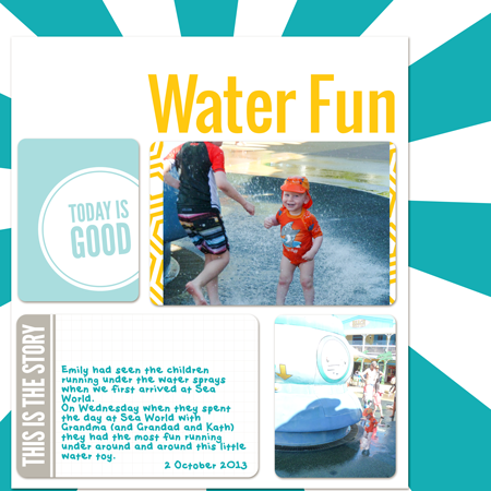 Water Fun Digital Scrapbook Page