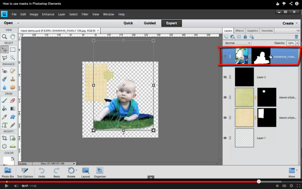 How to Use Masks in Photoshop Elements - Digital Scrapbooking HQ