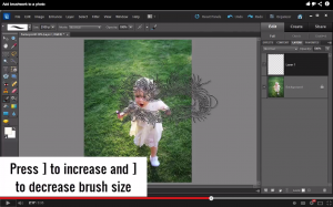 Learn how to add brushwork to a photo in Photoshop Elements. Click for full video tutorial! #digiscrap #digital #scrapbooking