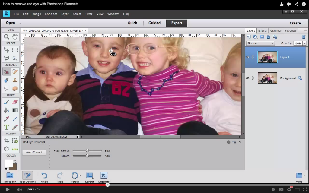 How to Remove Red Eye with Photoshop Elements - Digital Scrapbooking HQ