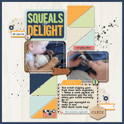 Take a look inside my album to see my Squeals of Delight layout! #digiscrap #digital #scrapbooking