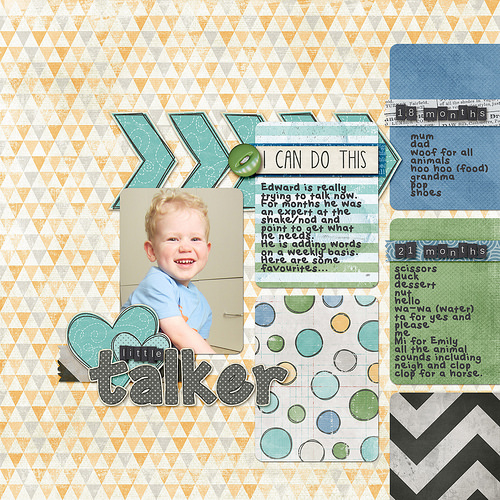 Take a look inside my album to see my Little Talker layout! #digiscrap #digital #scrapbooking