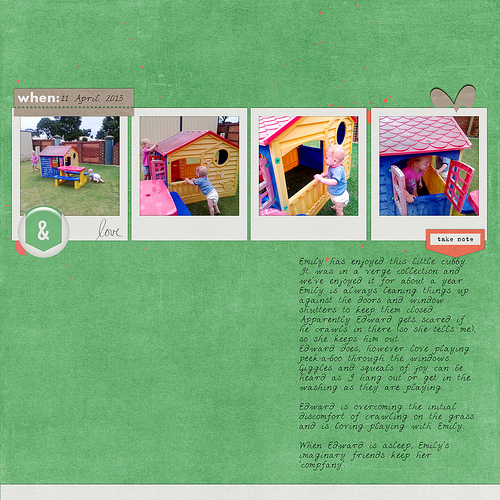Take a look inside my album to see a layout my children playing outside! #digiscrap #digital #scrapbooking