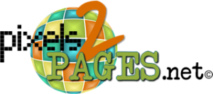 pixels2pages main logo with copyright