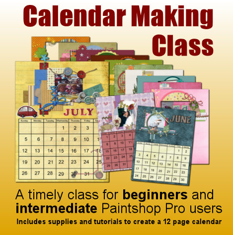 Calendar Making Class with Cassell https://digitalscrapbookinghq.com/save-the-date-cassel/ #scrapbook #calendar #PaintshopPro #digiscrap