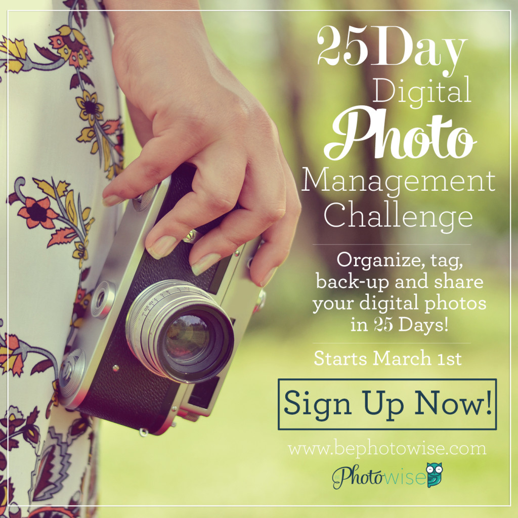 Join us for this 25 Day Digital Photo Management Challenge and get those photos under control. #digital #photos #organize
