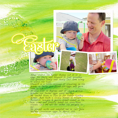 Learn all about this fun Easter layout in today's Make It Monday post! #digiscrap #digital #scrapbooking