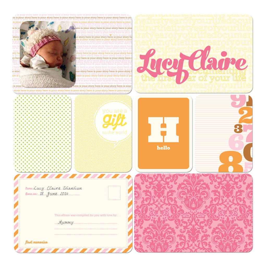 Take a look inside my album at my daughter's first year. You too can create a simple Project Life baby album! #digiscrap #scrapbooking