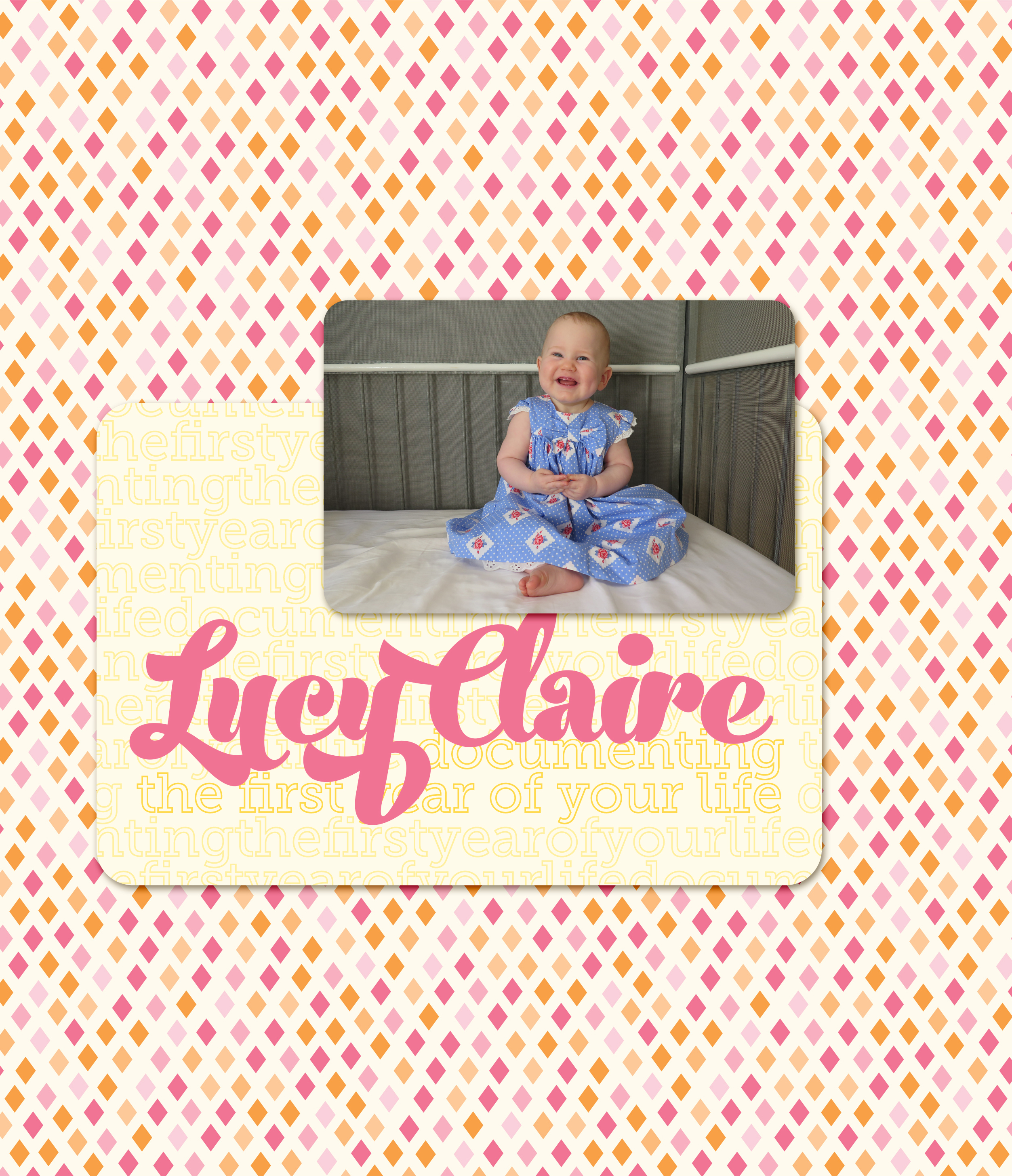 Lucy Claire baby album photo book cover