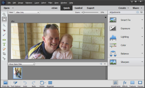 Adobe Photoshop Elements quick edit mode