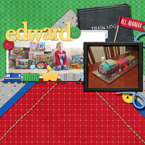 Edward\'s third birthday - Digital Scrapbook Page