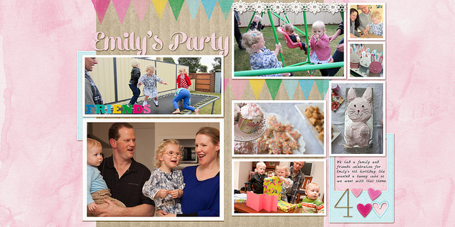 Emily\'s 4th Birthday Party - Digital Scrapbook Page