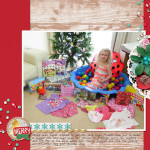 Take a look inside my album at a layout about Emily's presents at Christmas! #digiscrap #scrapbooking