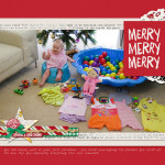 Take a look inside my album at a layout about Lucy's presents at Christmas! #digiscrap #scrapbooking