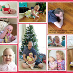 Take a look inside my album at a layout about my baby's first christmas! #digiscrap #scrapbooking