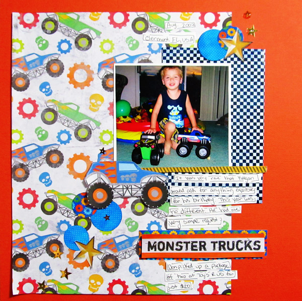 Monster Trucks Digital Scrapbooking Page