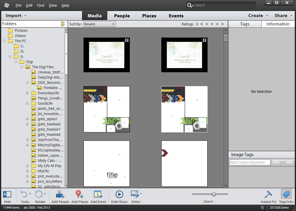 How to View the Folder Tree in Photoshop Elements Organizer #tutorial #digiscrap #digital scrapbooking