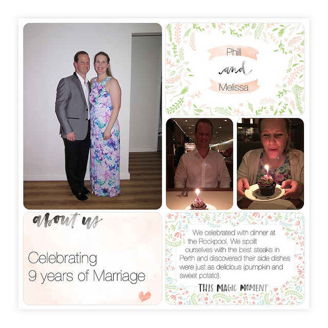 Wedding Anniversary - Project Life App Scrapbook Page