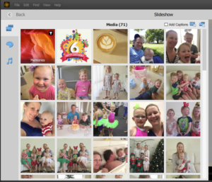 Memories Slideshow in Adobe Photoshop Elements Organizer