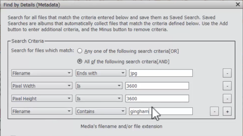 Filename Search in Photoshop Elements Organizer
