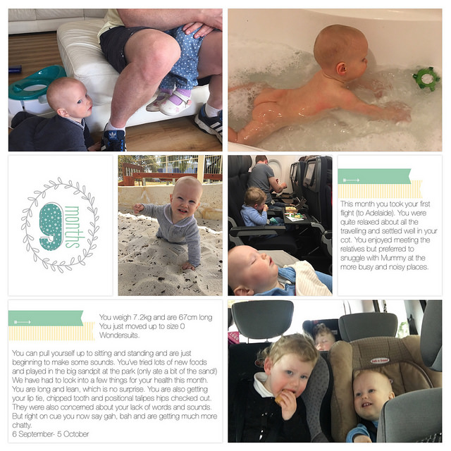 9 Months - Project Life App Scrapbook Page