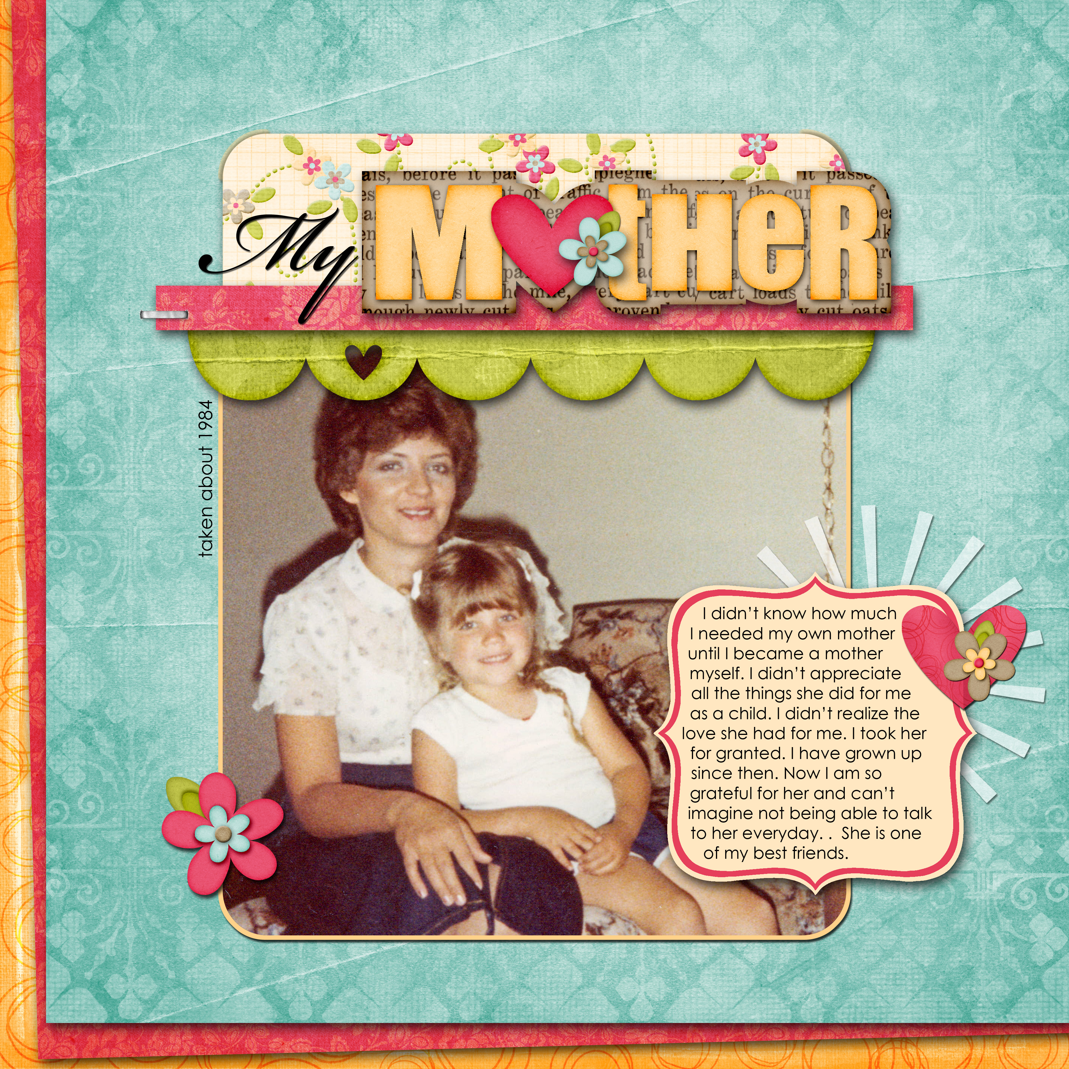 My Mother Digital Scrapbook Page