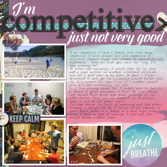 I\'m competitive just not very good scrapbook page