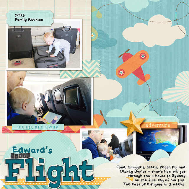 Edward\'s First Flight - Digital Scrapbook Page