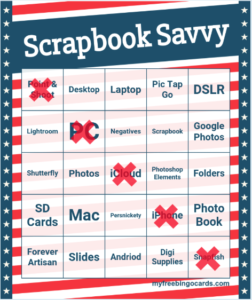 Scrapbook Savvy Bingo
