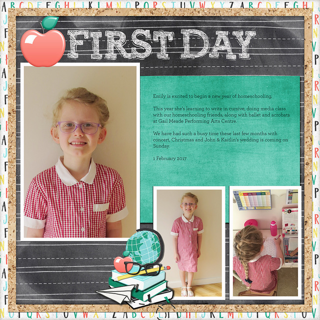 Emily\'s First Day 2017 - Digital Scrapbook Page