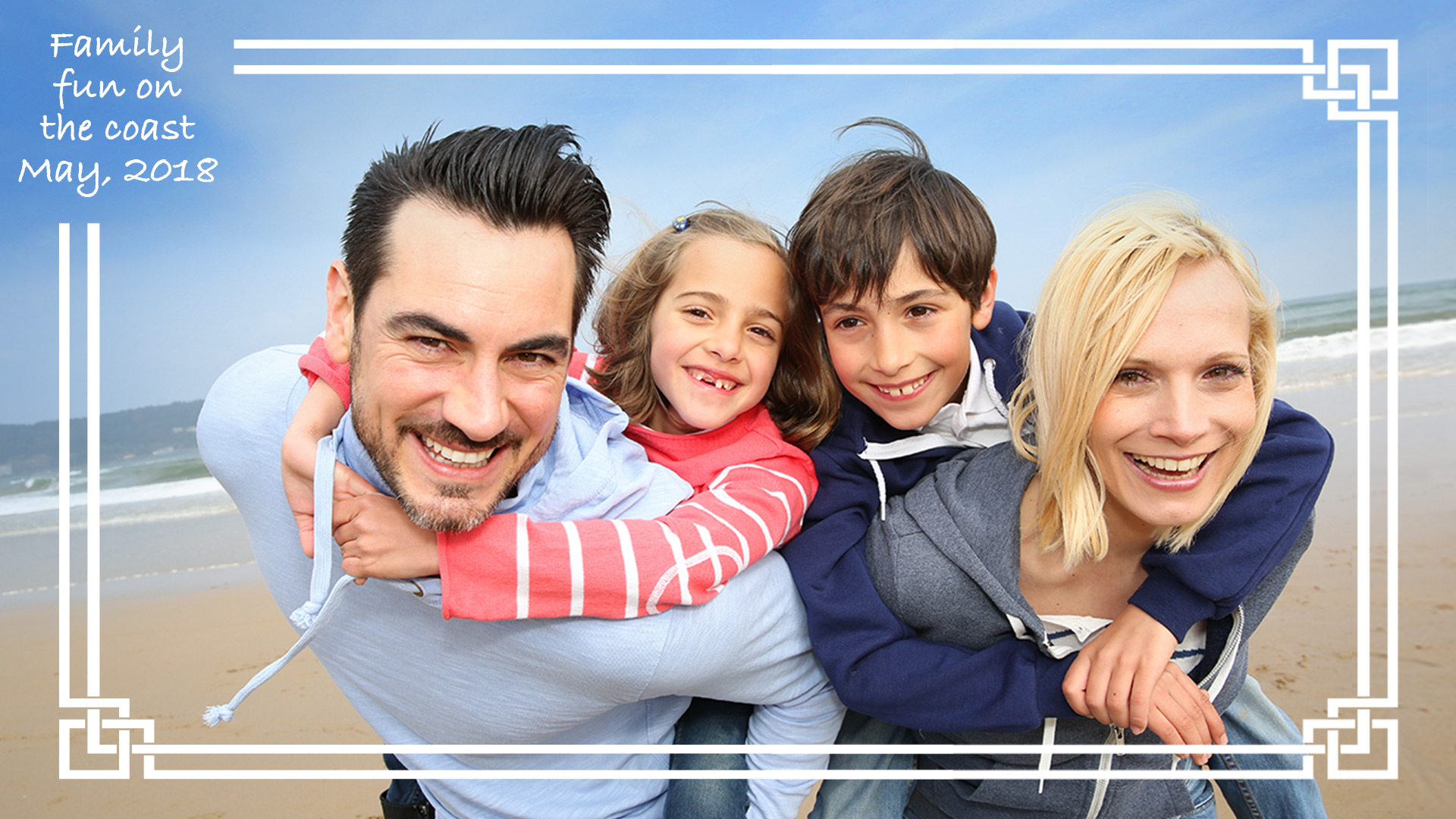 Photo of a family with border