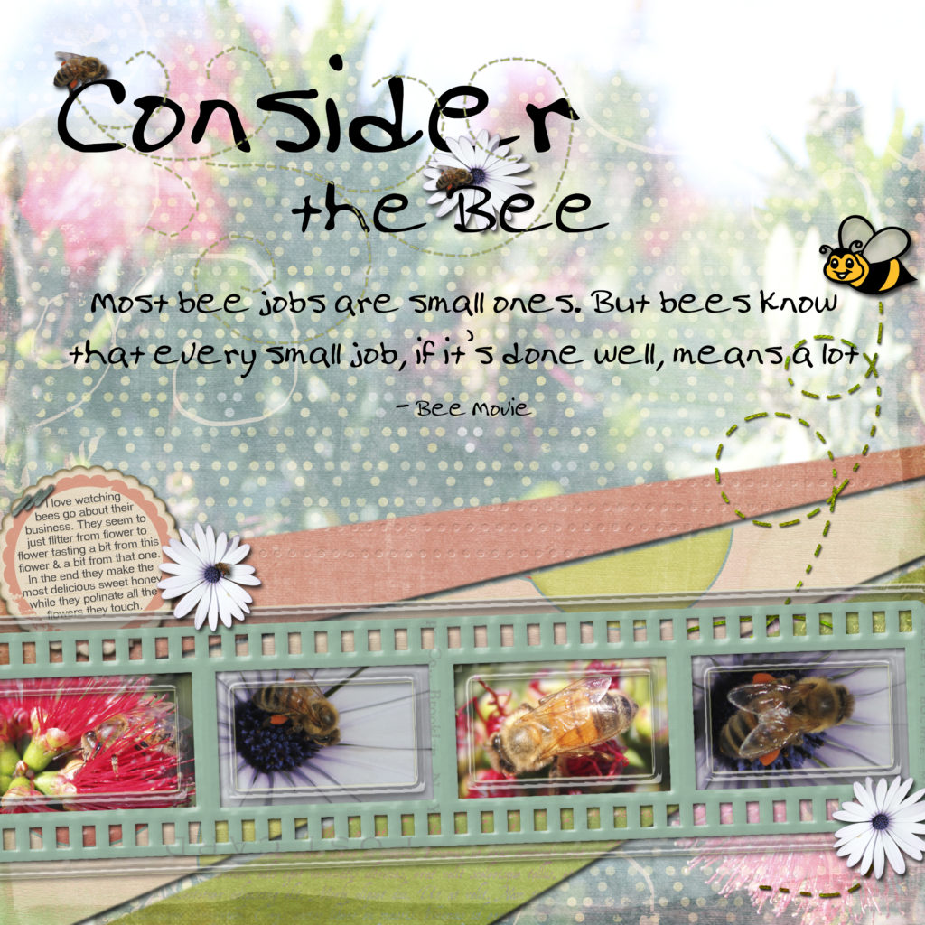 Consider the Bee Scrapbook Page
