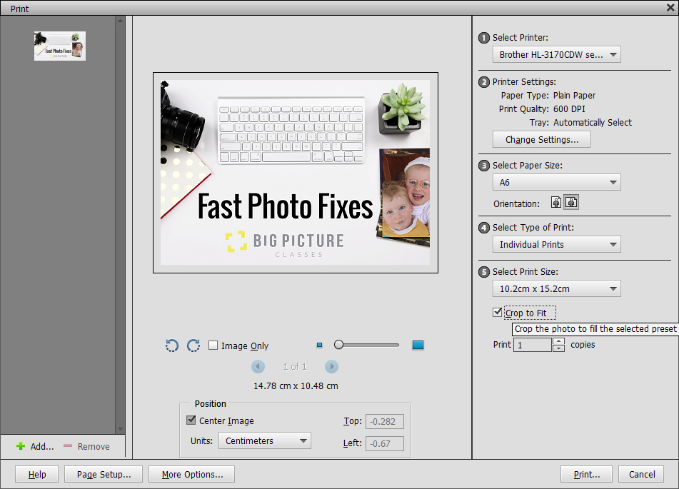 Print dialog box