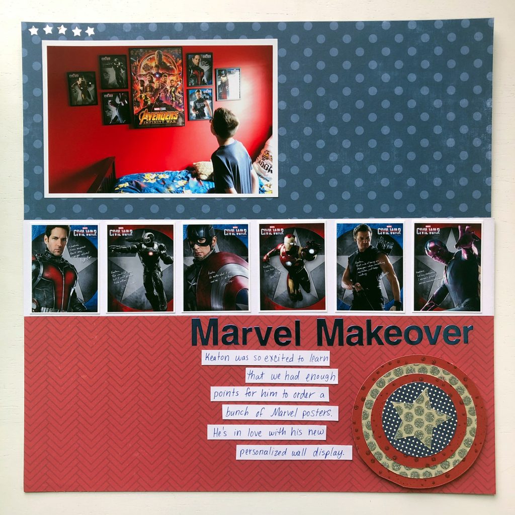 Marvel Makeover scrapbook page