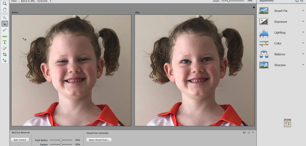 Open closed eyes in your photos with Photoshop Elements