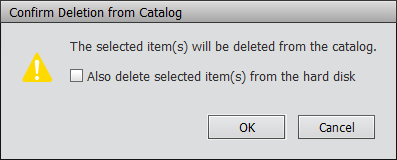 Confirm Deletion from Catalog dialog