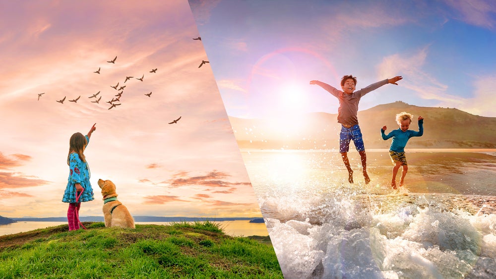 Adobe Photoshop Elements 2021 splash image, people jumping in the air