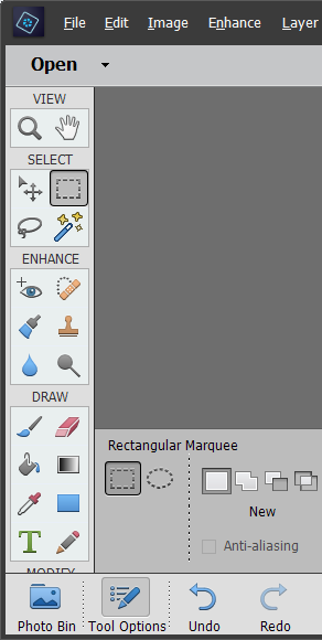 Marquee tool Photoshop Elements 2021 Graphical user interface