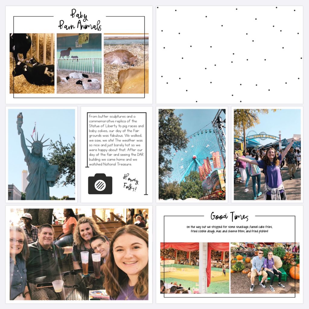 Project Life app travel page collage