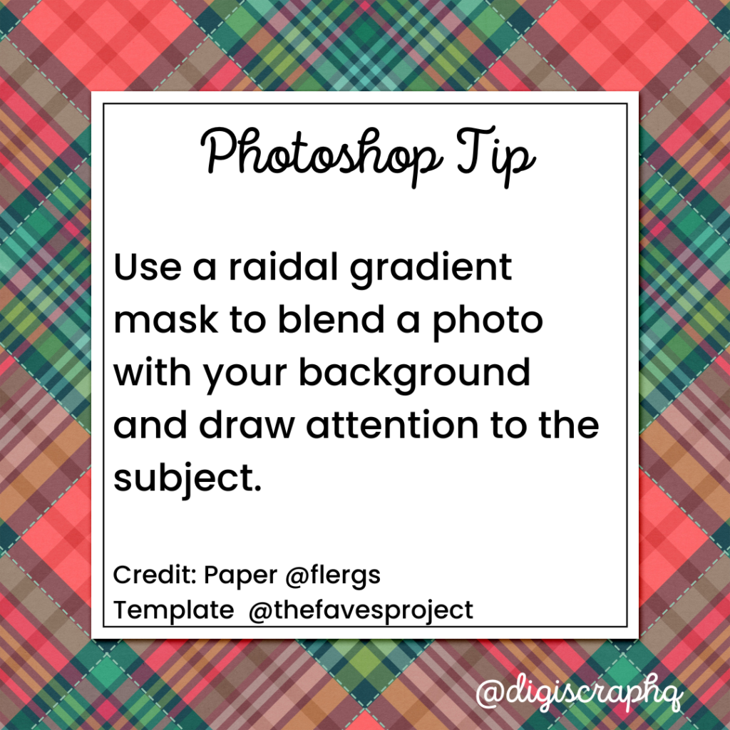 Use a raidal gradient mask to blend a photo with your background and draw attention to the subject.
